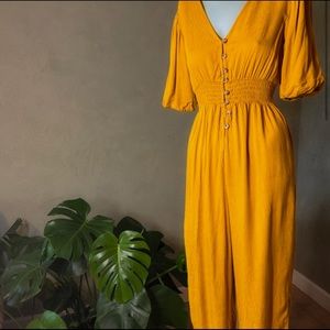 Yellow mustard pant jumpsuit, Wild Fable, XS